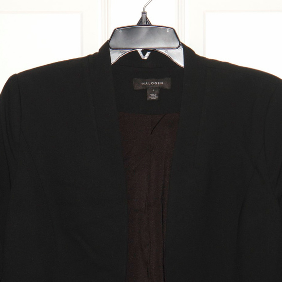 SOLD+++++++++++++++++Halogen Clean Open Front Lined Black Blazer Sm - Picture 4 of 5